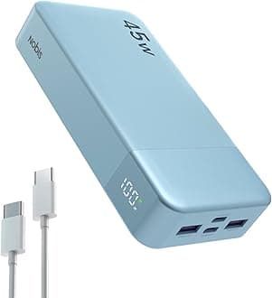 NOBIS Portable Charger, 20000mAh Power Bank, 45W Power Bank Fast Charging, Battery Pack with C to C Cable, Battery Bank with Digital Display for iPhone Android Laptop etc(Blue)
