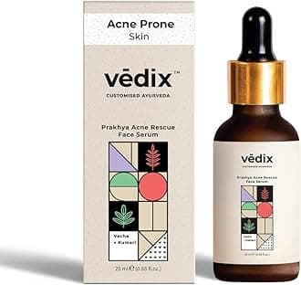 Face Serum, Customised Ayurvedic Prakhya Acne Rescue Face Serum for Acne Prone Skin With Aloe Vera + Vacha + Bakuchi - 20 ml