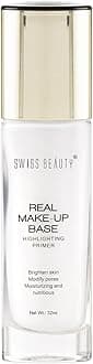 Swiss Beauty Real Makeup Base Highlighting Primer| Skin-Hydrating Poreless Primer With Natural Glow Finish For Face Makeup |Shade - 03 Pink Tint, 32Ml