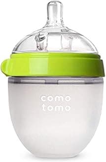 – Comotomo Natural Feel Baby Bottle, Soft & Squeezy, Easy To Clean, Dual Anti-Colic Vent Bottle For Baby, Infants And Newborn 150Ml, Green(Pack Of 1)