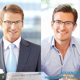 JCUANGR Bifocal Reading Glasses Men, No Line Progressive MultiFocus Clear Top Readers, Wide Transition Multifocal Eyeglasses