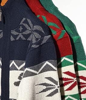 Kedera Men's Cardigan Sweaters Stand Collar Cable Thick Knitted Full Zip Sweater with Pattern