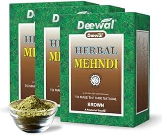 Herbal Mehndi | 100% Natural Henna Powder for Brown Hair Color & Hair Growth | Organic Hair Dye for Men & Women | Chemical-Free Hair Care