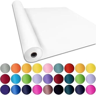 SMART&CASUAL 24" x 2,520" (210') White Kraft Craft Paper Roll for Gift Wrapping Bulletin Board Bouquet Flower Kids Art Packing Parcel Table Covering 80GSM 55LB (White, 24" x 210')