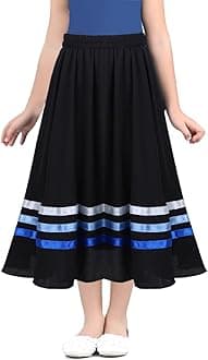 Sinleey Kids Girls Full Circle Ballet Character Skirts Dance Skirts Lyrical Liturgical Praise Dancewear with Ribbons