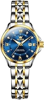 OLEVSWomen's Watches Luxury Diamond Arabic Dial Wrist Watch for Women with Date Waterproof Stainless Steel Quartz Ladies Watch