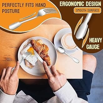 HaWare 18/10 Stainless Steel Flatware, 60-Piece Silverware Set for 12, Premium Cutlery Set for Home Restaurant, Include Knife Fork Spoon, Ergonomic Design Eating Utensils Tableware, Dishwasher Safe