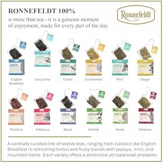 Ronnefeldt 100% Very Early Grey – German Loose Leaf Earl Grey Black Tea with Natural Bergamot – Bold & Aromatic – Caffeine Boost – 15 Individually Wrapped Bags