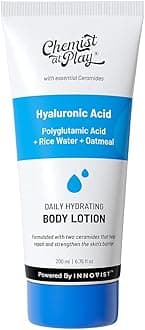 Chemist at Play Hydrating Body Lotion with Rice Water & Hyaluronic Acid for Deep Moisturization | All Skin Type | Hydrate Dry and Flaky Skin | Vegan & Cruelty-Free | 200 ml