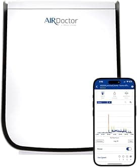 AIRDOCTOR 2000i SMART Air Purifiers for Small Rooms & Medium/Small Bedrooms. 3 Stage Filtration with Pre-Filter, UltraHEPA, Carbon/VOC (AirDoctor 2000i Smart)