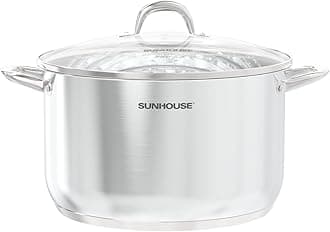 Stainless Steel Stock Pot - 16 Quart Heavy-Duty Induction Cooking Pot with Visible Lid for Pasta, Soup, Spaghetti - Nonstick Thick-Bottom Deep Stockpot for Canning, Boiling, and Simmering