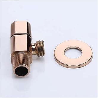 Angle Valve,Stop Valve,Copper Angle Valve,Angle Valve Copper 1/2" Gold Plated Triangle Valve General Bathroom Valve Water Stop Valve Toilet Triangle