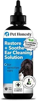 - Restore + Soothe Ear Cleaner for Dogs & Cats – Gentle Dog Ear Cleaning Solution with Aloe Vera – Soothes Itching Ears, Irritation, + Aches, Supports Ear Health – Vet Recommended Pet Ear Cleaner – 4oz