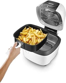 De'Longhi Ideal Fry Hot Air Fryer, (6 Portions Capacity), Adjustable Timer and Power Control, Rapid Surround Heat with Dual Heating Elements, Easy Clean- FH2133