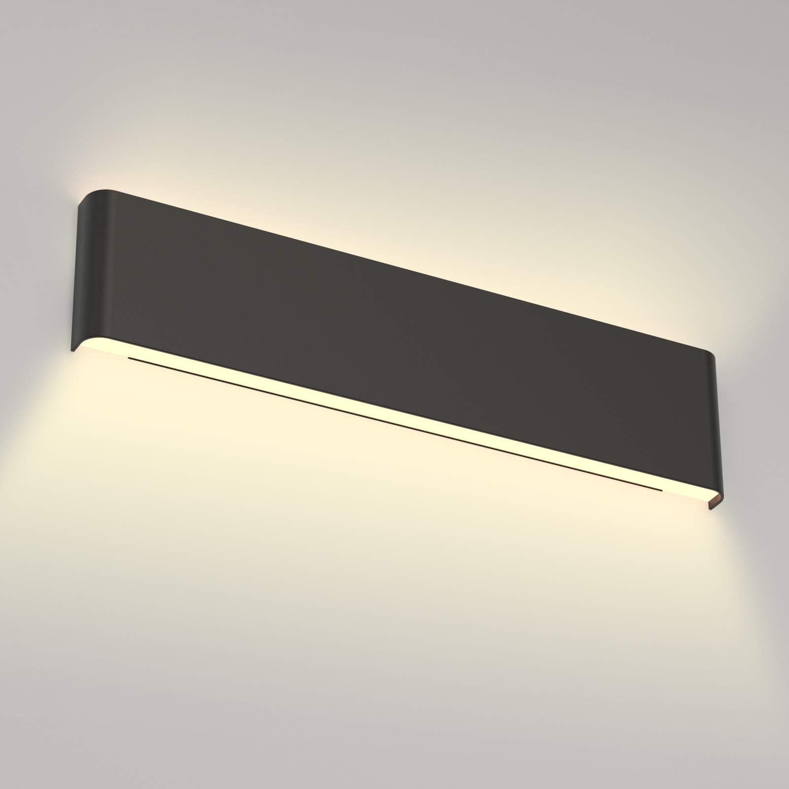 20W/24in Rectangular LED Black Modern Wall Sconce Horizontal Up and Down Wall Mount Light for Indoor Vanity Bar Light Bedroom Living Room Bathroom Home Lighting Fixtures (Warm White 3000K)