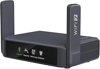 GL-BE3600 (Slate 7) Portable Travel Router, Pocket Dual-Band Wi-Fi 7, 2.5G Router, Wireless Access Point, VPN Mobile Wifi Routers Abroad for Modem, Mini Routers, Suitable for Hotel, Business