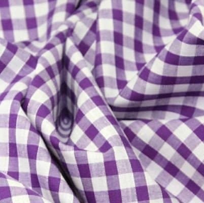 Gingham 1/4 inch Check Polycotton Fabric Purple
