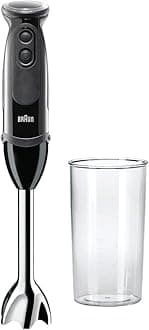 Braun MQ5000 Vario Hand Blender Stick – 21-Speed Handheld Immersion Blender with Turbo Boost, Stainless Steel Blades, SplashControl, EasyClick System, 400W, Hand Blenders for Smoothies