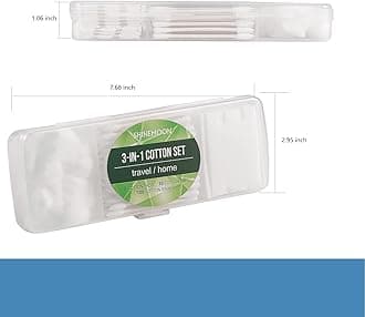 SHINEMOON Cotton Swabs Cotton Pads Cotton Balls 3-in-1 Travel Cotton Set for Cleaning, Makeup, Dust&Dirt Removal（3Boxs）