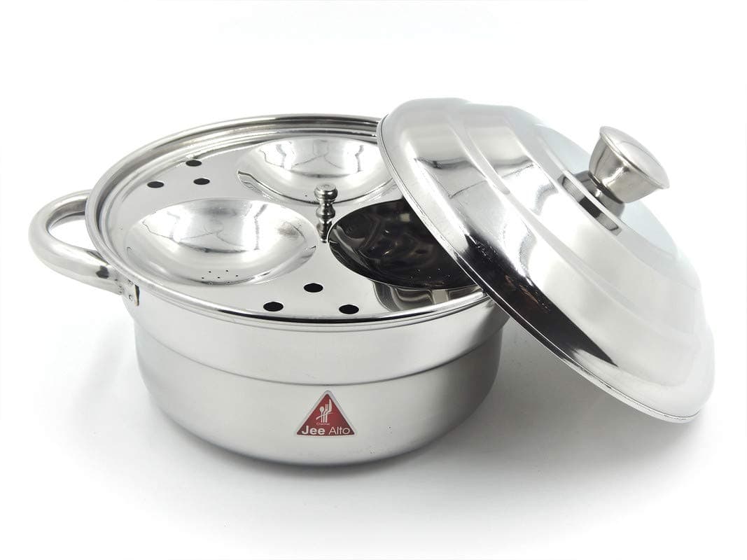Stainless Steel Compact Breakfast Idly Maker (6 Idly, Silver)