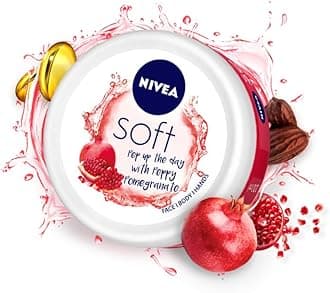 Soft Light Moisturizer 200ml | Peppy Pomegranate | For Face, Hand & Body, Instant Hydration | Non-Greasy Cream | With Vitamin E & Jojoba Oil | All Skin Types