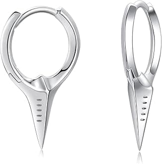 Spike Earrings 925 Sterling Silver Sword Cross Huggie Hoop Earrings Small Dagger Spike Dangle Drop Hoop Earrings Punk Jewelry Earrings for Women Men