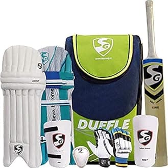 SG Summer Camp Kashmir Willow Cricket Kit for All Ages, Navy/Green, Size SH, Nylon, Multicolour
