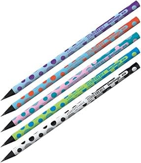 Berlingo 1 x HB Pencil Set, Round Shape, Black Wood, for Office, Home Office or School and College, Dots Series