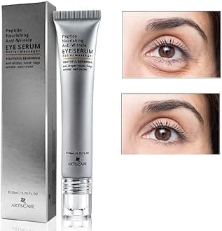 Eye Peptide Serum Massage Roller Nourishing Relieve Loose Eye Bags Dark Circles Skin Care Under Eye Cream for Fine Wrinkles and Puffiness Daily Skincare(Nourishing Grey)