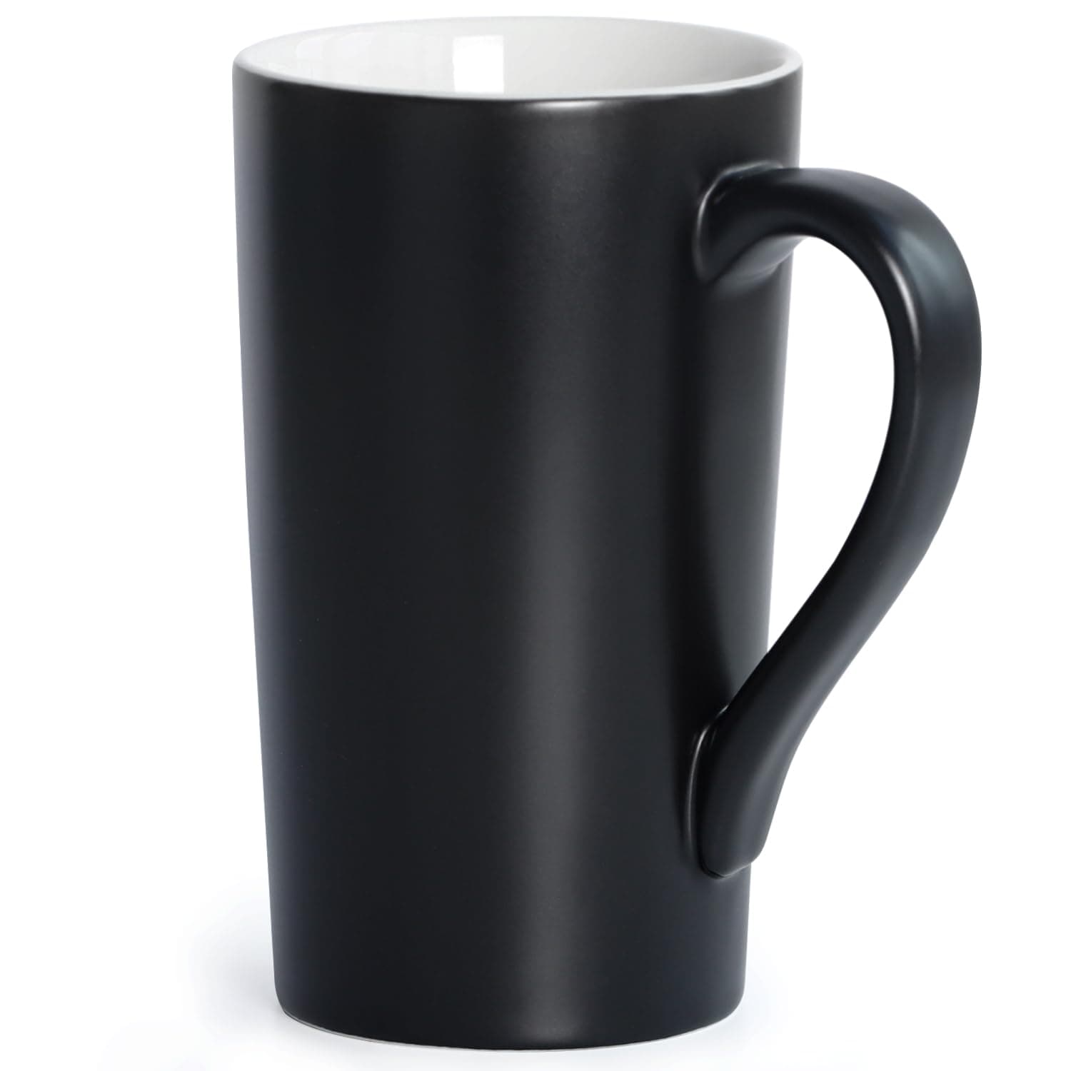 harebe 20 OZ Coffee Mug, Simple Large Tall Ceramic Cup, Smooth Ceramic Tea Cup for Office and Home, The Best Gift for Your Father, Husband And Friends, Big Capacity with Handle, Black