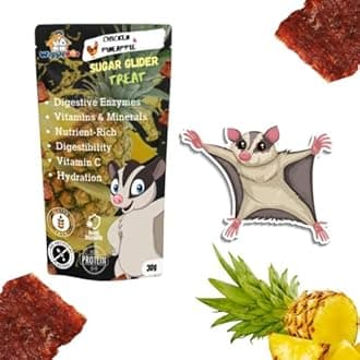 WiggleBoo 30g Chicken & Pineapple SugarGlider Treat | High-Protein Snack | Antioxidant-Rich | Crunchy & Healthy | Wholesome | Training | Easy to Digest