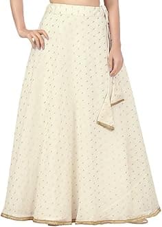 Women's Polyester Chanderi Silk Skirt Lehenga