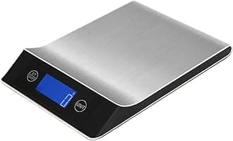 Kitchen Scale 15Kg/1g Weighing Food Coffee Balance Smart Electronic Digital Scales Stainless Steel Design(10Kg)