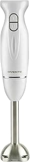OVENTE Electric Immersion Hand Blender 300 Watt 2 Mixing Speed with Stainless Steel Blades, Powerful Portable Easy Control Grip Stick Mixer Perfect for Smoothies, Puree Baby Food & Soup, White HS560W