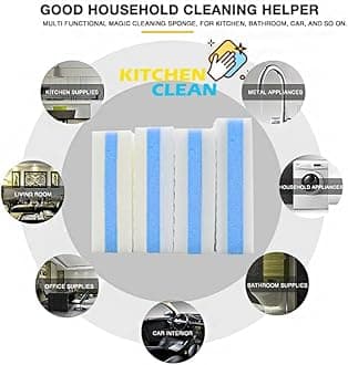 Kitchen Clean Magic Cleaning Sponge | Multipurpose Clean Sponge | Magic Eraser for Wall, Dash Boards, Switch Boards, Taps, Wall Stain Remover, Glass, Shoes, Sneakers Cleaning Sponge (Pack of 3)