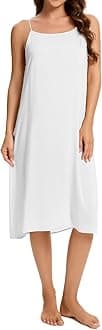 ZEEREE Women 100% Cotton Long Full Slips for Under Dresses Camisoles Slip Dress Cami Dress Chemise Petticoat