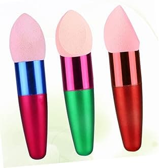 MAGICLULU 3pcs Makeup Sponge Brush Set Wet and Dry Foundation Egg Puff Random Color Cosmetic Blending Sponges for Skin Types for Liquid Makeup Application