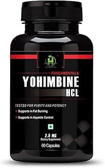 Healthy Nutrition Yohimbine HCL 2.5mg Veg Capsules | Botanical Extract Supplement for Men & Women | Active Lifestyle & Metabolic Support | 60 Capsules