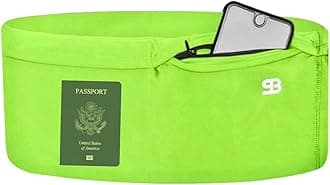 Unisex Travel Money Belt, Running Belt, Fanny and Waist Pack, 4 Large Security Pockets and Zipper, Fits All Size Phones Passport and More