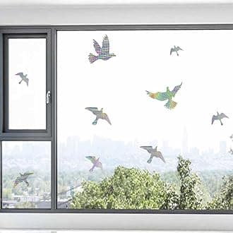 Anti-Collision Window Bird Stickers Decals Glass Door Protect and Save Bird Strikes (Reflective)