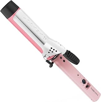 VODANA Professional GlamWave Ceramic Curling Iron, Long-Lasting Natural Curls, Instant Heat, Hair Curler, Curling Wand, Available in USA (1.4 inch, Pink)