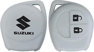 ACUTAS Silicone Car Key Cover for Maruti Suzuki S Presso,Swift,SX4,DZire,Ignis,Alto,Vitara Brezza,Celerio,Ertiga,Ciaz,SCross,Baleno,Ritz 2 Button Key Cover (for Maruti Light Grey)