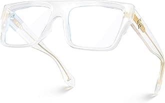 VISOONE Square White Blue Light Blocking Glasses TR90 Durable Men Women ALBA
