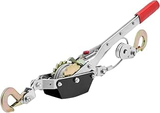 VEVOR Come Along Winch, 2 Ton (4,409 lbs) Pulling Capacity, 12 ft Steel Cable, 2 Hooks, Heavy Duty Ratchet Power Puller Tool with Dual Gears, Automotive Hoist Cable Puller Ideal for Vehicle Rescue