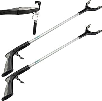 Vive Reacher Grabber Tool - 32" Extra Long Pickup Aid (2 Pack) - Trash Picker Upper, Rotating Hand, Heavy Duty Grip Arm - Reaching Assist for Litter, Elderly, Garden Nabber, Disabled, Handicap Arm