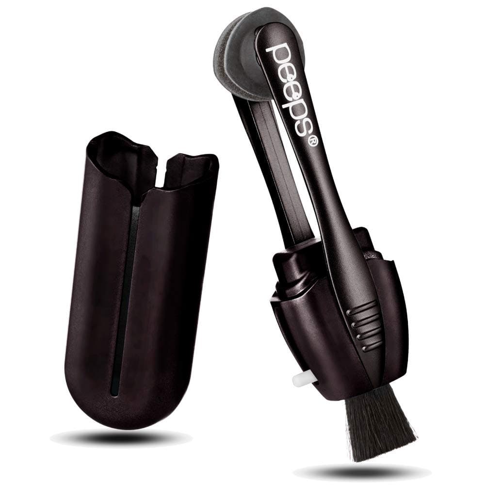 CarbonKlean Peeps Eyeglass Lens Cleaner - Efficient and Durable Carbon Microfiber Technology - Exclusively Used by NASA - 500 Uses (Soft Touch Black) 3 Pack