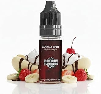 Banana Split Food Flavouring Drops 10ml - Premium Ice Cream Dessert Extract for Professional Baking & Luxury Sundae Creation - High Strength Food Grade Concentrate by GALAXY FOOD FLAVOURS