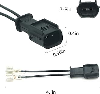Horn Connector Adapter Wiring Harness, Compatible with New Honda Acura, 2 Pack Pigtail Converter for Universal to OEM Horn Replacement (New Honda)