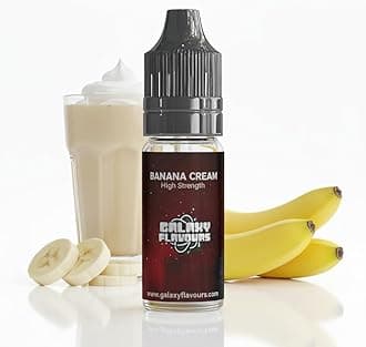 Banana Cream Food Flavouring Drops 10ml - Premium Tropical Fruit Extract for Professional Baking & Luxury Creamy Beverages - High Strength Food Grade Concentrate by GALAXY FOOD FLAVOURS