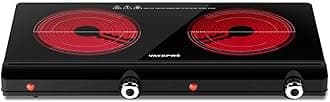 Infrared Double Burner Electric Cooktop - 1800W Portable Stove, Heat-up In Seconds, Countertop Cooktop for Dorm, Compatible with All Cookware